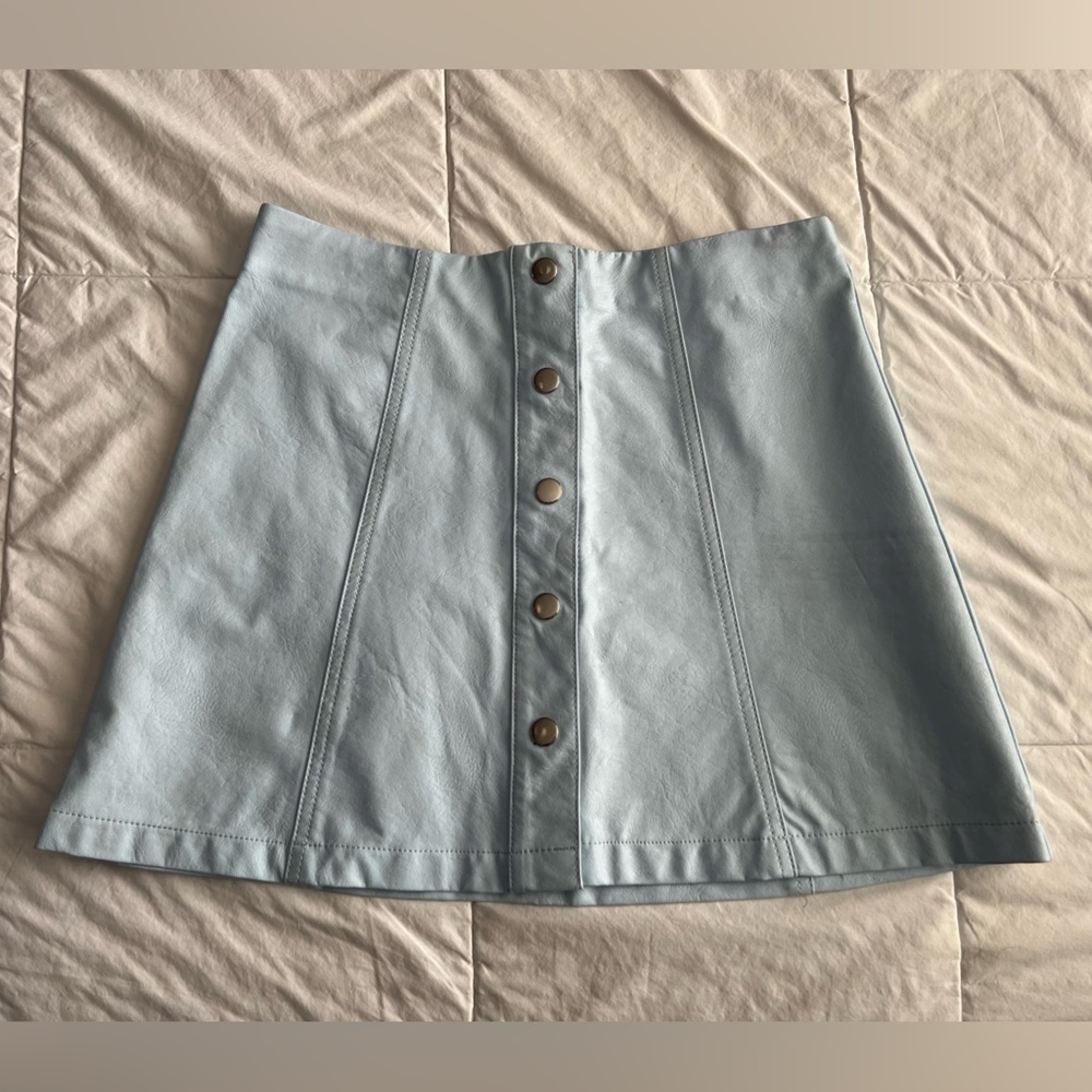 Stylish Blue Button-Up Skirt